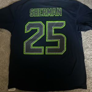 Seattle Seahawks Sherman #25 T-Shirt Men Size XL Blue  NFL